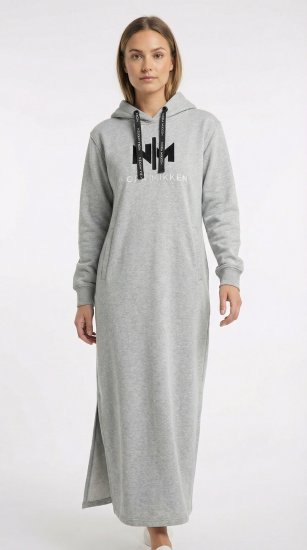 Nora Mikken MARI Maxi Hoodie Dress Grey - Megztiniai ir džemperiai - 