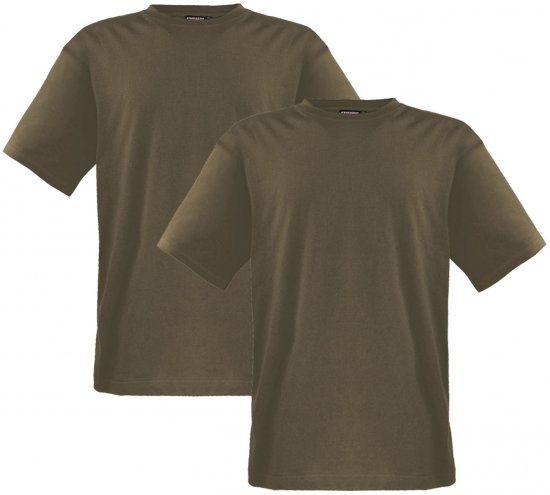 Adamo Marlon Comfort fit 2-pack T-shirt Khaki - Marškinėliai - Marškinėliai - 2XL-14XL