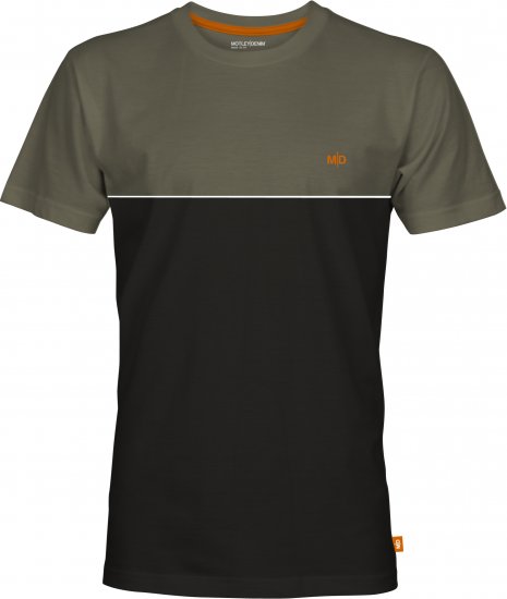 Motley Denim Athens Two-Toned T-Shirt Black/Dark Khaki - Marškinėliai - Marškinėliai - 2XL-14XL