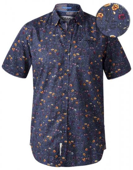D555 Medway Floral Ao Print Short Sleeve Shirt - Marškiniai - Marškiniai - 2XL-8XL