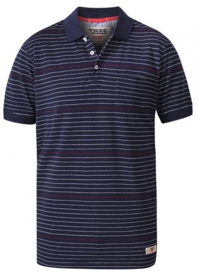 D555 Metro Stripe Jersey Polo Navy Stripe - Polo marškinėliai - Polo marškinėliai - 2XL-8XL