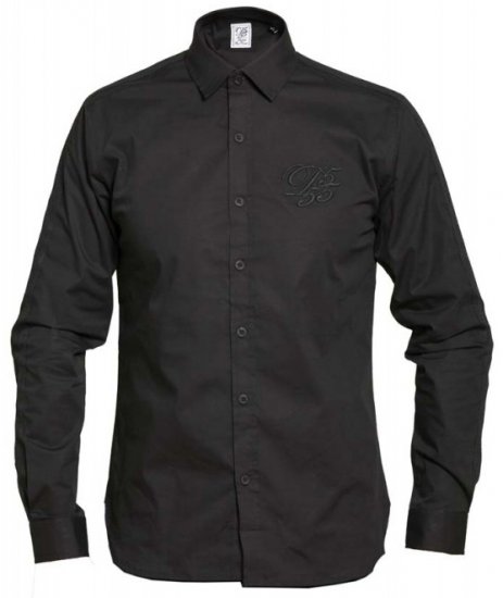 D555 Michael Couture Stretch Shirt Black - Marškiniai - Marškiniai - 2XL-8XL