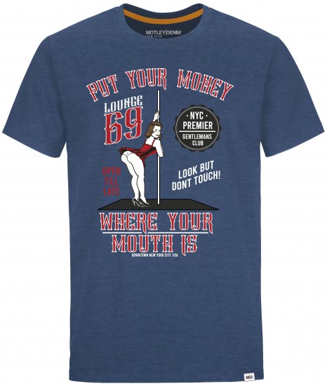 Motley Denim T-shirt Midtown Dark Indigo - Marškinėliai - Marškinėliai - 2XL-14XL