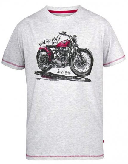 D555 Miles Vintage Rides Motorbike Crew Neck Printed T-Shirt - Marškinėliai - Marškinėliai - 2XL-14XL
