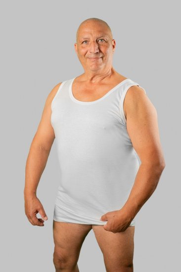 20 Nodi Crew Neck Tank Top in Combed Cotton Jersey White - Apatinis trikotažas ir plaukimo apranga - Apatinis trikotažas - 2XL-8XL