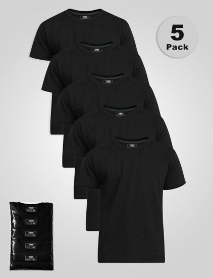 D555 Smartly Marškinėliai apvalia iškirpte Juoda 5 vnt. pakuotė - Marškinėliai - Marškinėliai - 2XL-14XL