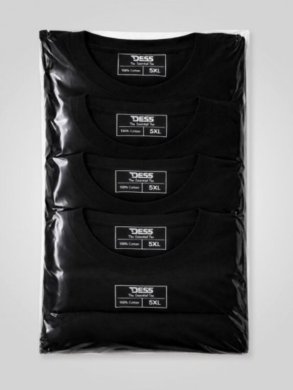 D555 Smartly Marškinėliai apvalia iškirpte Juoda 5 vnt. pakuotė - Marškinėliai - Marškinėliai - 2XL-14XL