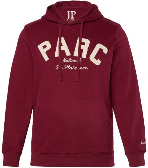 JP1880 Hoodie with Embroidery Aubergine Tall - VYRIŠKI DRABUŽIAI MT-6XLT - Drabužiai aukštiems vyrams