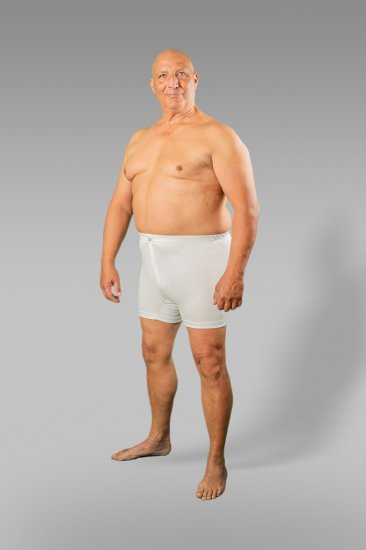 20 Nodi Combed Cotton Jersey Boxer with Front Button Fly White - Apatinis trikotažas ir plaukimo apranga - Apatinis trikotažas - 2XL-8XL