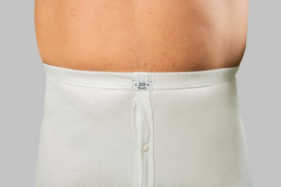 20 Nodi Combed Cotton Jersey Boxer with Front Button Fly White - Apatinis trikotažas ir plaukimo apranga - Apatinis trikotažas - 2XL-8XL