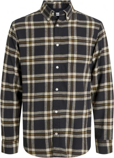 Jack & Jones Classic Flannel Long Sleeve Shirt Black - Marškiniai - Marškiniai - 2XL-8XL