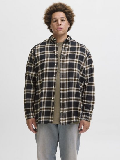Jack & Jones Classic Flannel Long Sleeve Shirt Black - Marškiniai - Marškiniai - 2XL-8XL