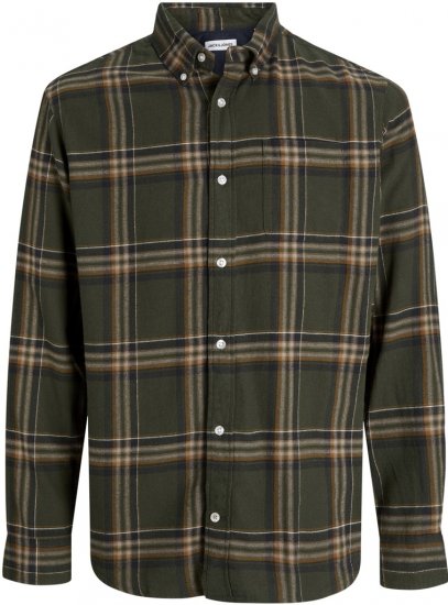 Jack & Jones Classic Flannel Long Sleeve Shirt Green - Marškiniai - Marškiniai - 2XL-8XL