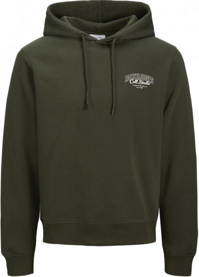 Jack & Jones Makoto Hoodie Small Print Green - Megztiniai ir džemperiai - Megztiniai ir Džemperiai - 2XL-14XL