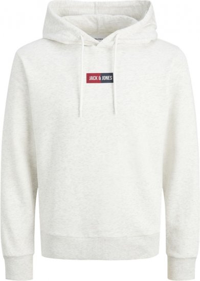 Jack & Jones Pan Hoodie White Melange - Megztiniai ir džemperiai - Megztiniai ir Džemperiai - 2XL-14XL