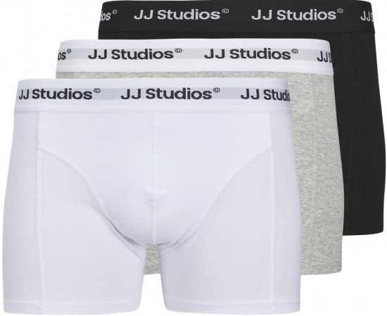 Jack & Jones Soho Solid Trunks 3-pack White/Grey/Black - Apatinis trikotažas ir plaukimo apranga - Apatinis trikotažas - 2XL-8XL