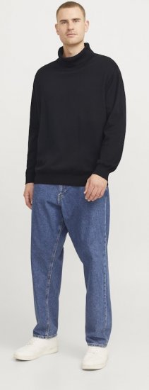 Jack & Jones Basic Knitted Sweater with Rolled Neck Black - Didelių dydžių drabužiai - Didelių dydžių rūbai vyrams