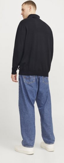 Jack & Jones Basic Knitted Sweater with Rolled Neck Black - Didelių dydžių drabužiai - Didelių dydžių rūbai vyrams