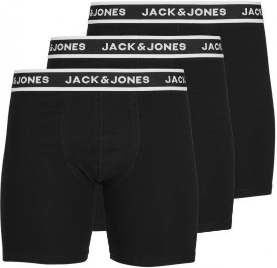 Jack & Jones Solid Boxer 3-Pack Black - Boxer šortai - Vyriški dideli boxer šortai