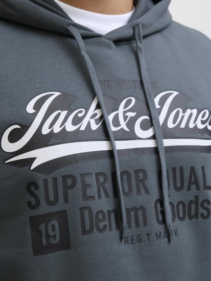 Jack & Jones 2 COL LOGO Hoodie Grey - Megztiniai ir džemperiai - Megztiniai ir Džemperiai - 2XL-14XL