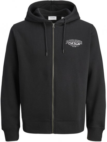 Jack & Jones Makoto Hoodie with Zipper Black - Megztiniai ir džemperiai - Megztiniai ir Džemperiai - 2XL-14XL