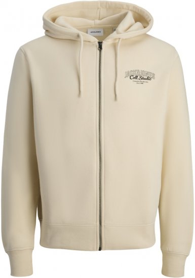 Jack & Jones Makoto Hoodie with Zipper White - Megztiniai ir džemperiai - Megztiniai ir Džemperiai - 2XL-14XL