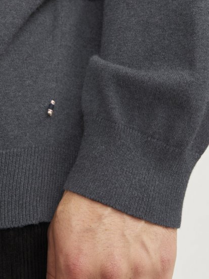 Motley Denim Big Sizes for Men Jack & Jones Knitted Sweater Dark Grey