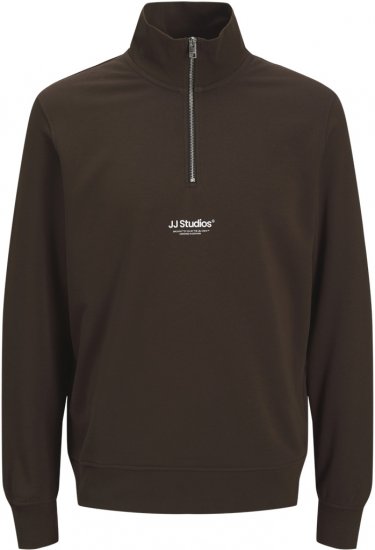 Jack & Jones Soho Sweatshirt with Zipper Brown - Megztiniai ir džemperiai - Megztiniai ir Džemperiai - 2XL-14XL