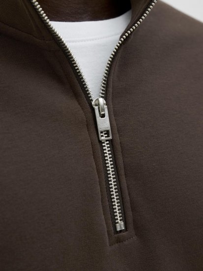 Jack & Jones Soho Sweatshirt with Zipper Brown - Megztiniai ir džemperiai - Megztiniai ir Džemperiai - 2XL-14XL