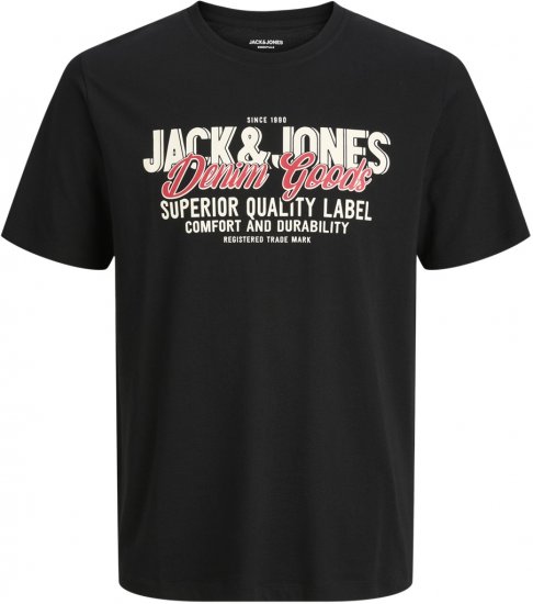 Jack & Jones Logo 2COL T-Shirt Black - Marškinėliai - Marškinėliai - 2XL-14XL
