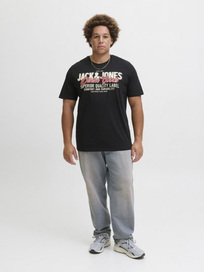 Jack & Jones Logo 2COL T-Shirt Black - Marškinėliai - Marškinėliai - 2XL-14XL