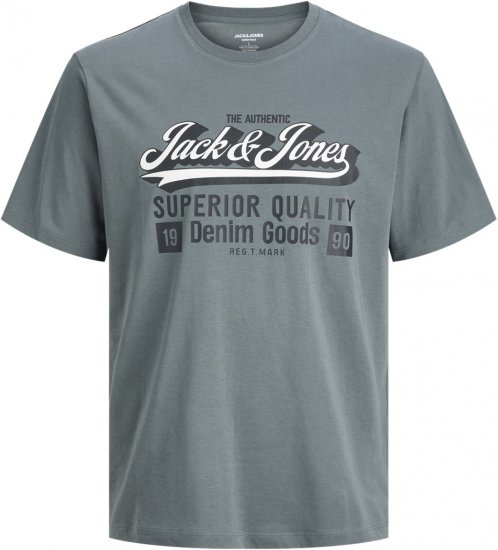 Jack & Jones Logo 2COL T-shirt Grey - Marškinėliai - Marškinėliai - 2XL-14XL