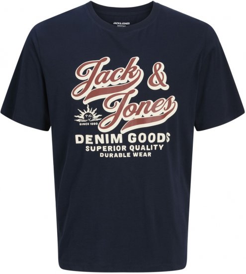 Jack & Jones Logo 2COL T-Shirt Blue - Marškinėliai - Marškinėliai - 2XL-14XL