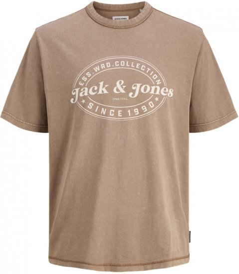 Jack & Jones Dover T-shirt Short Sleeve Brown - Marškinėliai - Marškinėliai - 2XL-14XL