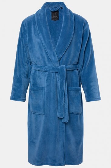JP1880 Bathrobe with Spacious Pockets Denim Blue - Apatinis trikotažas ir plaukimo apranga - Apatinis trikotažas - 2XL-8XL