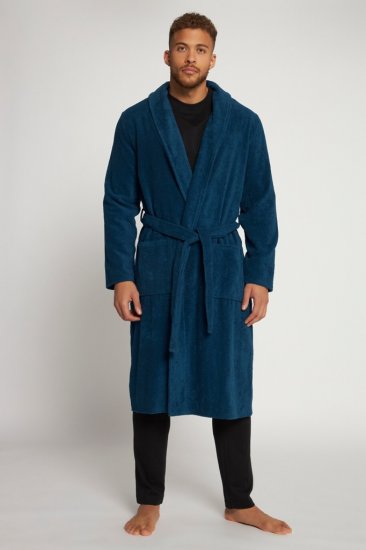 JP1880 Bathrobe Terry Navy - Vonios chalatai/rankšluosčiai - Vyriški chalatai Dideli dydžiai
