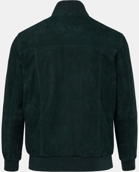 JP1880 Leather Jacket Suede with Stand-up Collar Dark Green - Didelės vyriškos striukės - Didelės vyriškos striukės