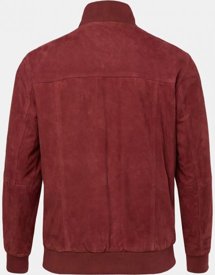 JP1880 Leather Jacket Suede with Stand-up Collar Red - Didelės vyriškos striukės - Didelės vyriškos striukės