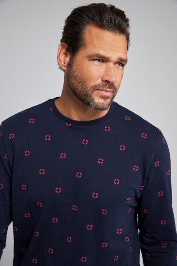 JP1880 Two-piece Pyjamas Long Sleeve and Long Trousers Navy - Apatinis trikotažas ir plaukimo apranga - Apatinis trikotažas - 2XL-8XL