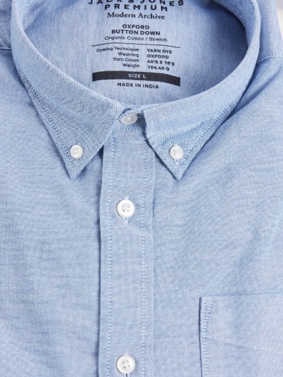 Jack & Jones Brook Oxford Shirt Long Sleeve Blue - Marškiniai - Marškiniai - 2XL-8XL