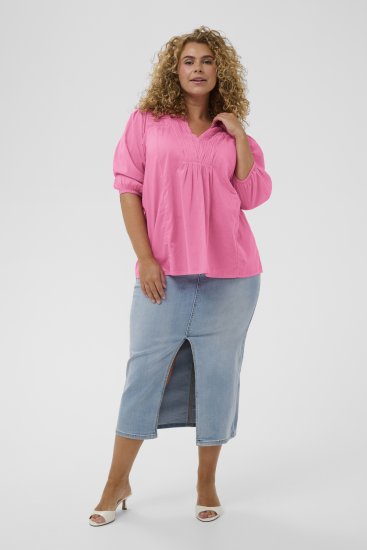 Kaffe Curve Karlia 3/4 Sleeve Blouse Pink - Palaidinės ir tunikos - 