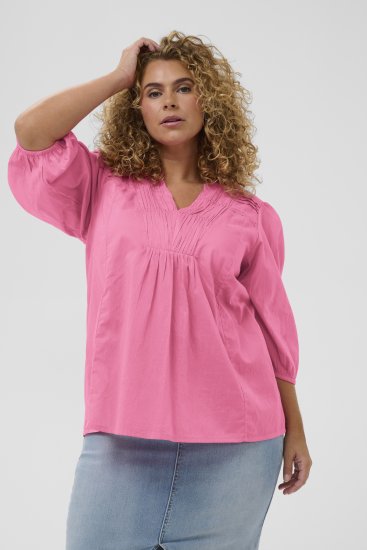 Kaffe Curve Karlia 3/4 Sleeve Blouse Pink - Palaidinės ir tunikos - 