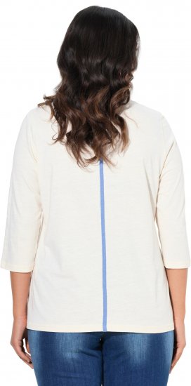 Ulla Popken Photo Graphic 3/4 Sleeve Tee Pearl White - Spausdinti marškinėliai moterims - 