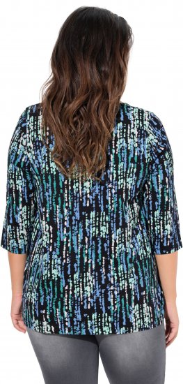 Ulla Popken Graphic Print Square Neck Tee Black - Spausdinti marškinėliai moterims - 