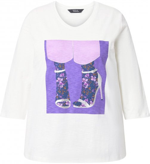 Ulla Popken Fashion Graphic T-Shirt Off-White - Spausdinti marškinėliai moterims - 