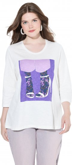 Ulla Popken Fashion Graphic T-Shirt Off-White - Spausdinti marškinėliai moterims - 