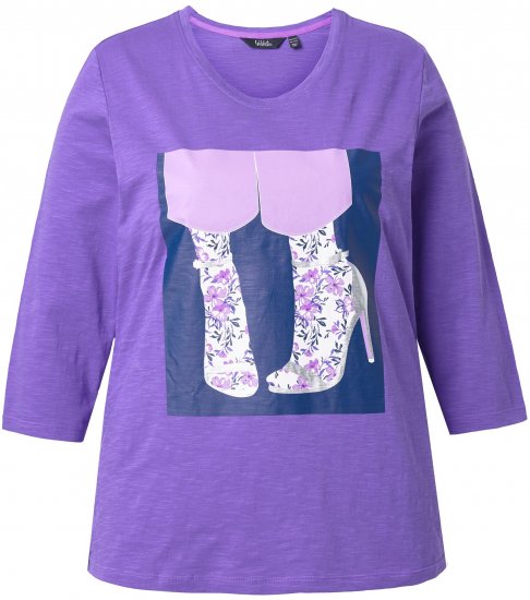 Ulla Popken Fashion Graphic T-Shirt Purple - Spausdinti marškinėliai moterims - 