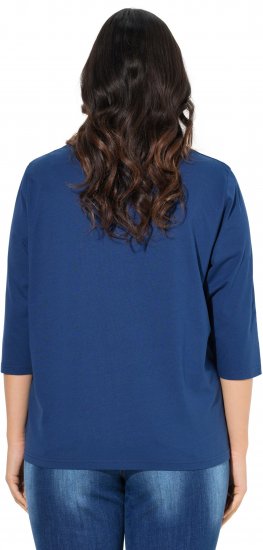 Ulla Popken Inspirational Graphic Lettering 3/4 Sleeve Tee Dark Blue - Spausdinti marškinėliai moterims - 