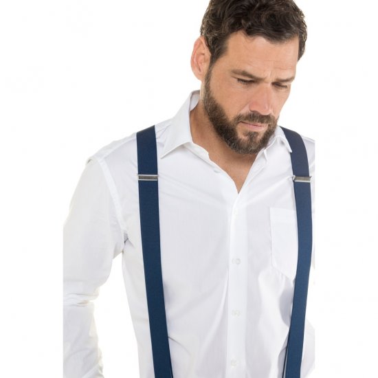 JP1880 Suspenders X-Shape Navy - Aksesuarai - 