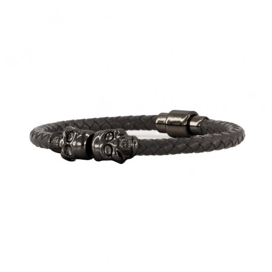 JP1880 Bracelet Skulls Black - Aksesuarai - 
